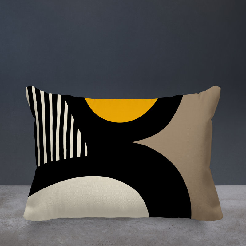 Lara Reversible Throw Pillow, Yellow, 14"H x 20"W