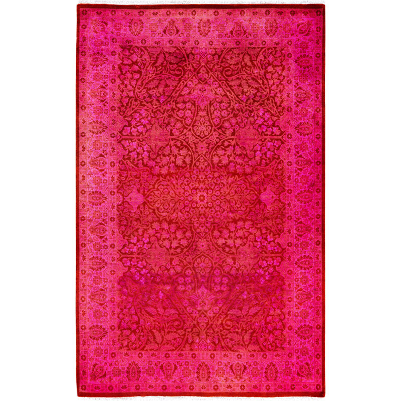 Overdyed One-of-a-Kind 4' 1" x 6' 3" Hand Knotted Area Rug