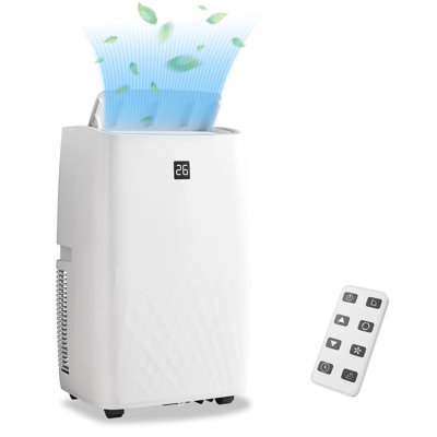 Climatiseurs portatifs 14 000 BTU, climatiseur 3-en-1 avec refroidissement, déshumidificateur et ventilateur, refroidit les pièces jusqu'à 750 pieds carrés, mode intelligent / veille, oscillation automatique, minuterie 24H, télécommande, ensemble de fenêtre inclus