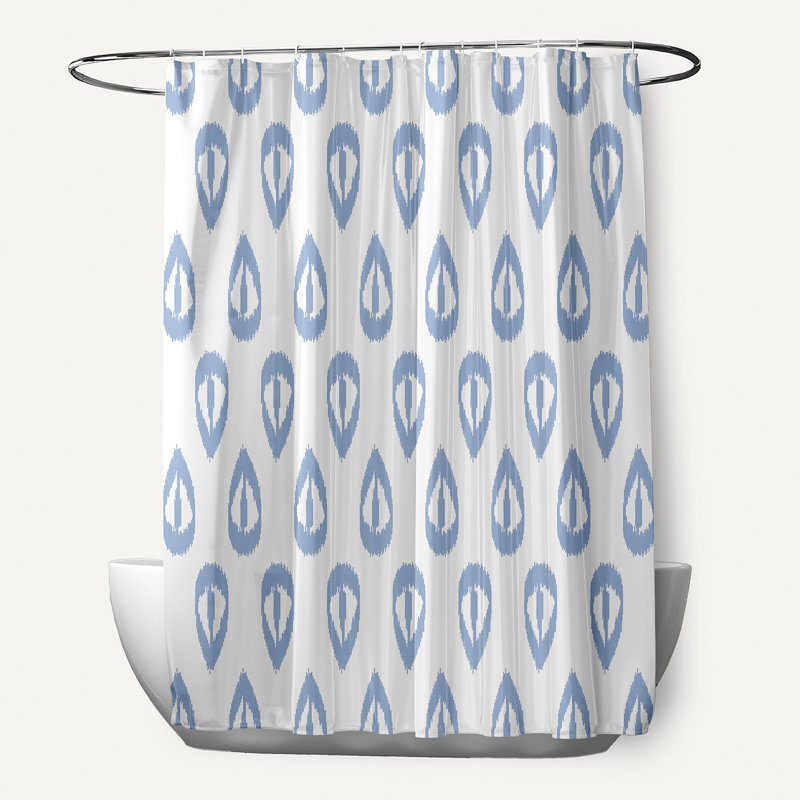Rideau de douche Dalonta Ikat Tears, Bleu