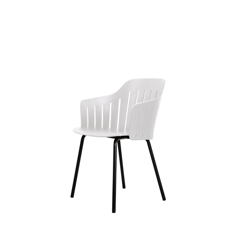 Choice Chair Indoor and Four Steel Legs Base with Upholstery Cover Set (Cane-line Zen Seat-Back Cover), Light Brown, White