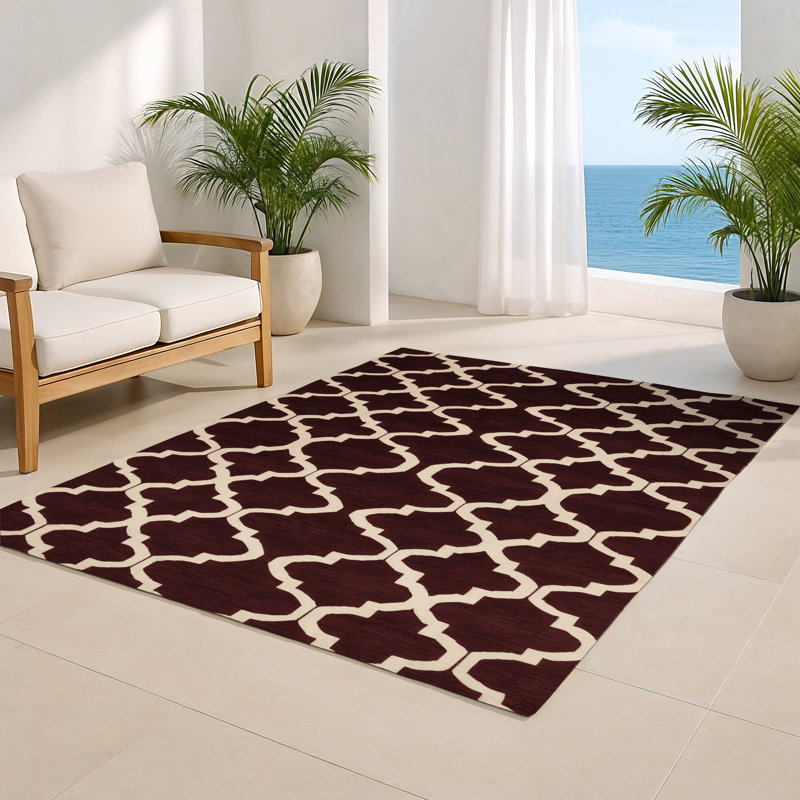 Tapis rouge intérieur et extérieur Trellis, Rectangulaire 2 pi x 3 pi