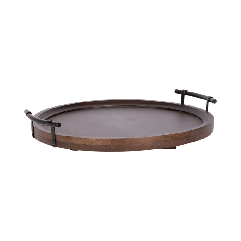 Plateau de rangement Bruillet, 19.25" W x 18" D x 3.74" H, Dark Brown