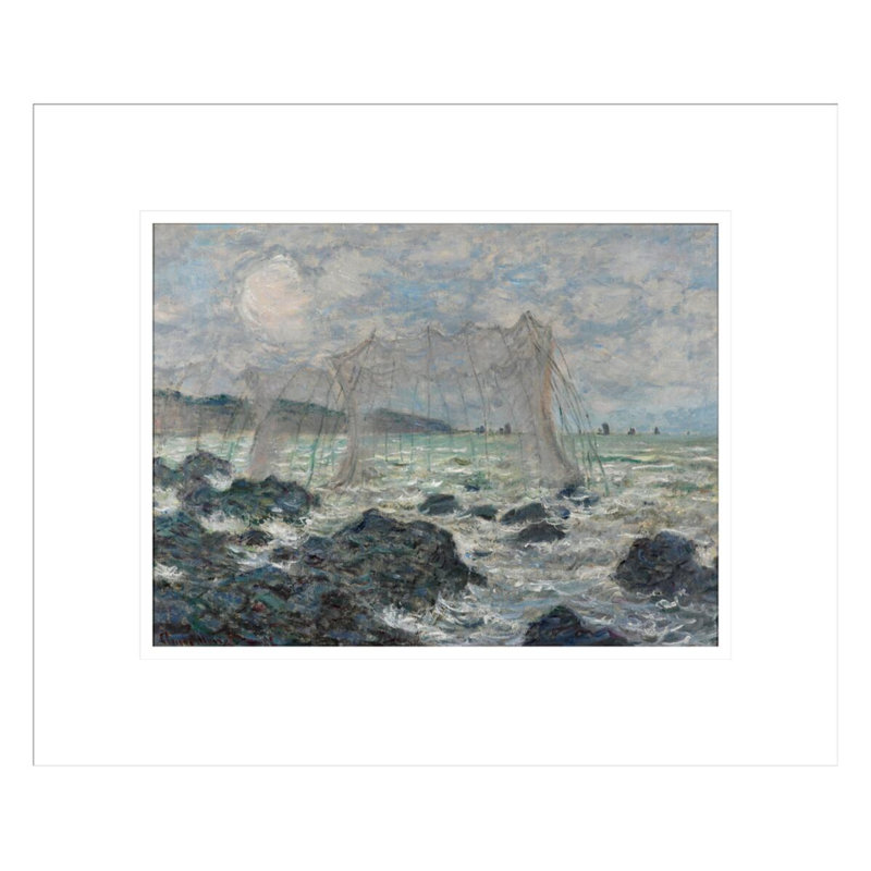 Filets de pêche à Pourville par Claude Monet, impression giclée encadrée, H 13,75 po x l 16,45 po