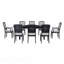 Ensemble de salle à manger extensible 9 pièces rustique: table de 84 pouces (feuille amovible de 24 pouces) et 6 chaises rembourrées sans accoudoirs + 2 chaises rembourrées