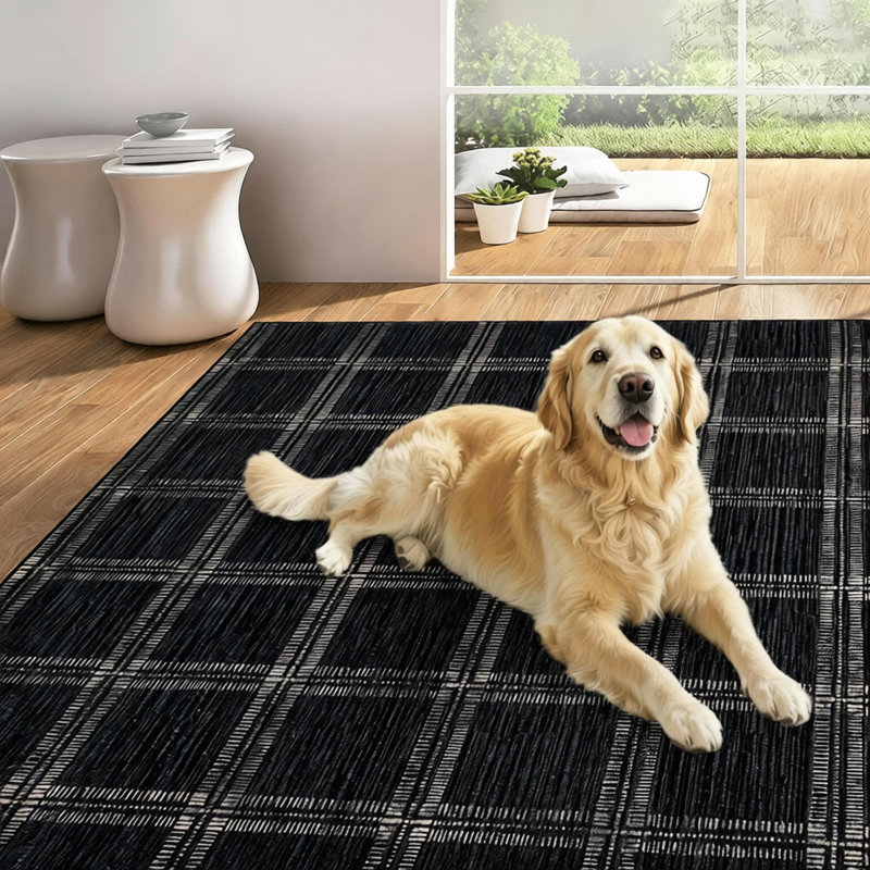 Area Rug, Rectangle 160 x 230 cm, Black