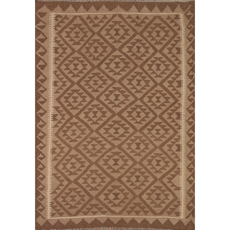 Tapis réversible en laine Kilim 5 x 6