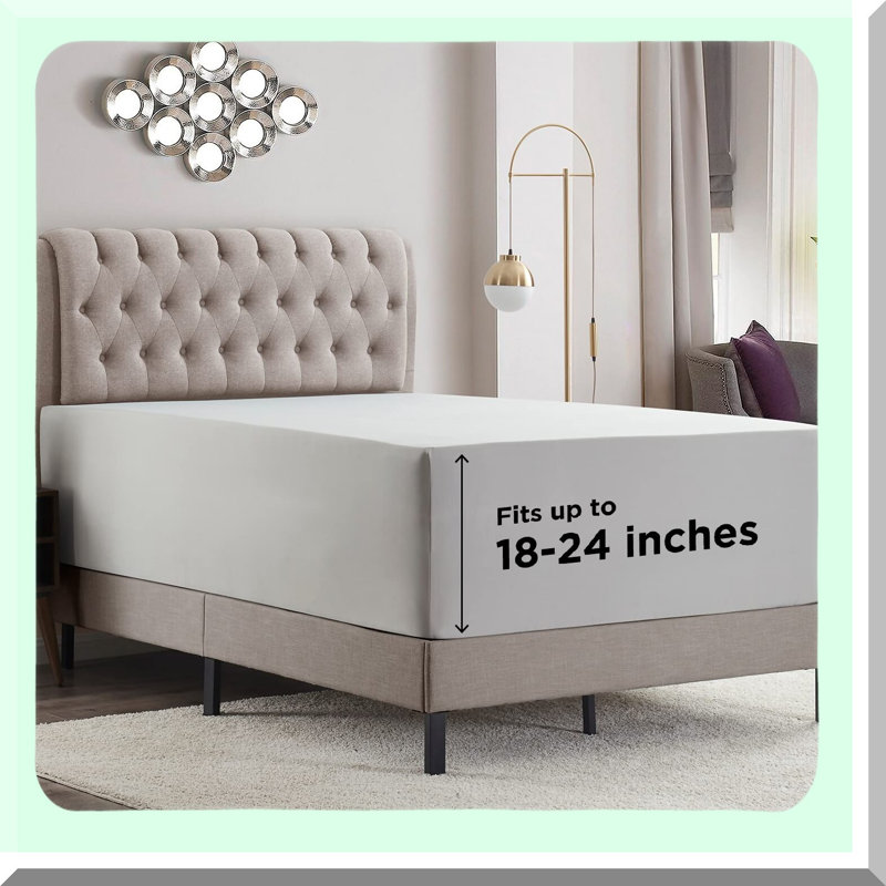 Luxury DreamFit Extra Deep Pocket Fitted Sheet - Soft & Cozy for 18-24 Inch Mattresses - Corner Straps for Perfect Fit