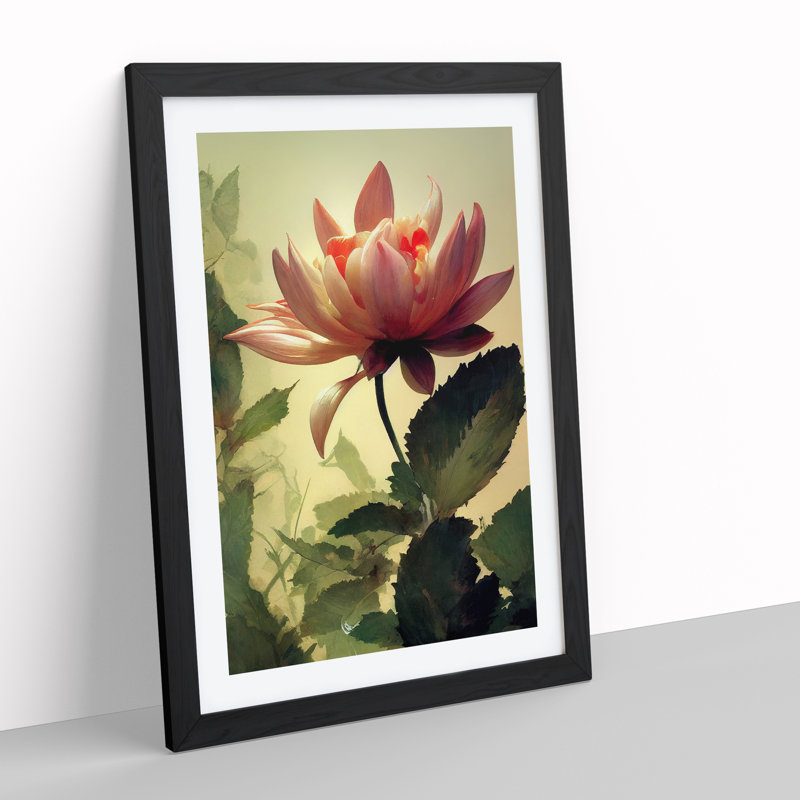 XV1022-2626X Lush Flower - Single Picture Frame Print, Black, 64cm H x 46cm W x 2cm D