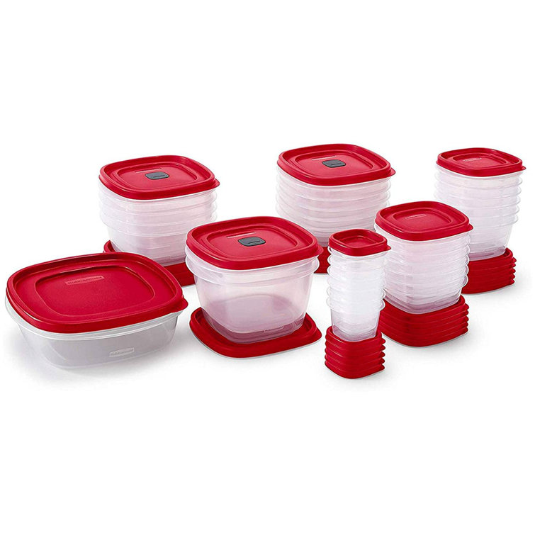 ColorLife 60-Piece Food Storage Containers With Lids, Salad Dressing And  Condiment Containers, And Steam Vents, Microwave And Dishwasher Safe, Red