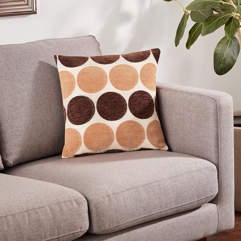 Evelyn-Rose Polka Dots Pillow Cover, Violet, Polyester/Polyfill