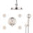 Shower Faucet In Brushed Nickel With Adjustable And Diverter Valve System Body Jet, Hand Water