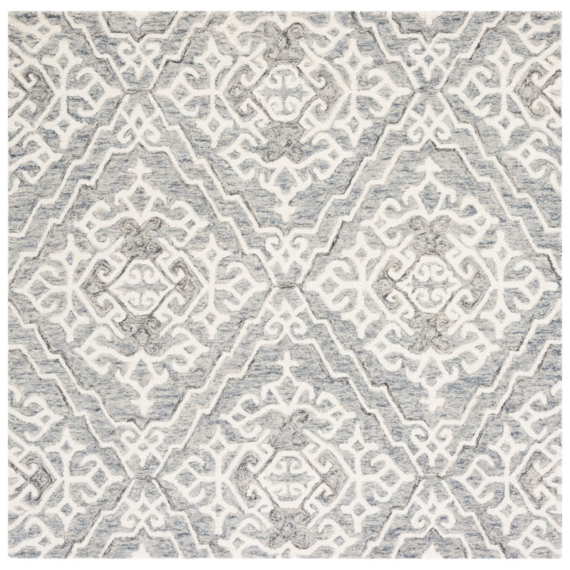 Jones Street Hand Tufted Wool Ikat Rug, Square 5'