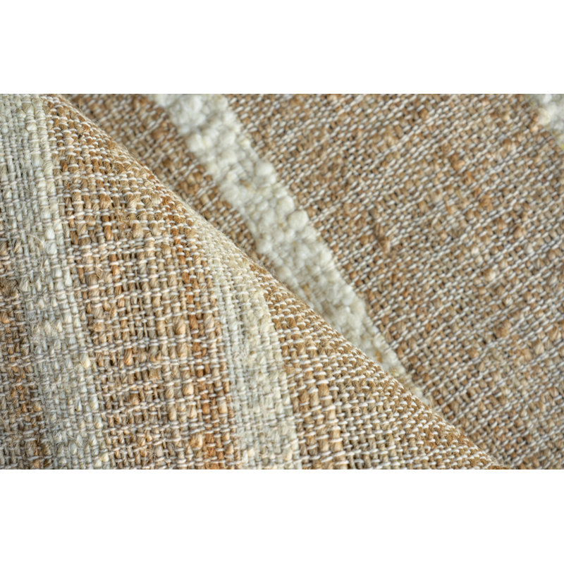 Pompano flatweave Wool/Jute Ivory/Beige Area Rug, 8'X10'