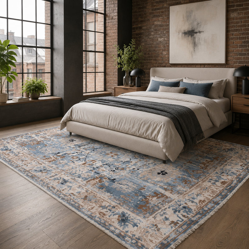 Vintage Look Flatweave Area Rug, 160 cm round
