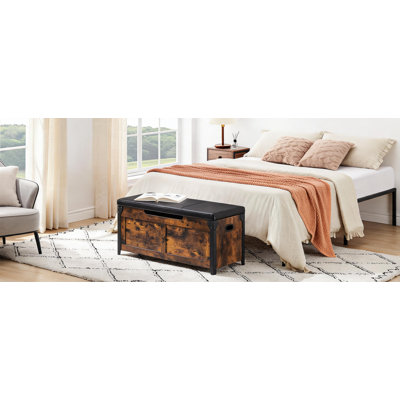 Banc à chaussures en bois avec charnières de sécurité Farmhouse