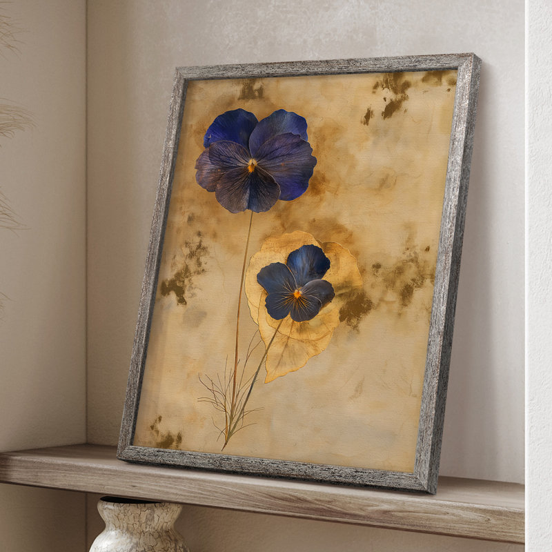 Impression encadrée FLORAL Series LIX - bois massif, H 11 po x l 9 po