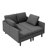 Modern Upholstered Sectional Sofa | L-shaped Couch With Sofa Bed & Convertible Loveseat | Multi-functional Furniture For Living Room, Study, Den, Dark Gray-853946382
