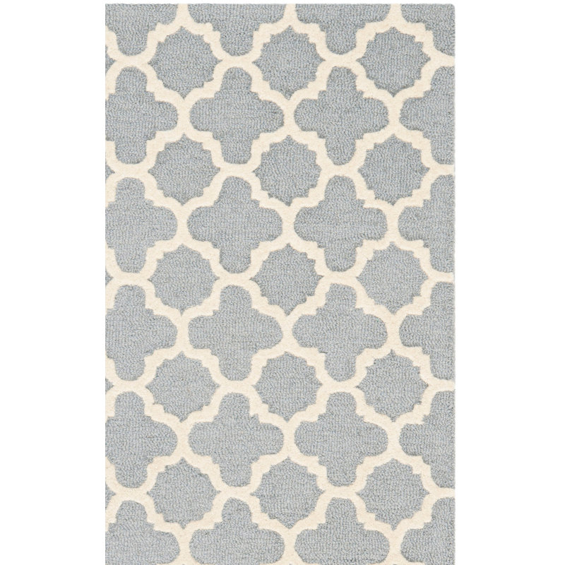 Tapis argent / ivoire Cannen Ilion, Rectangle 9 pi x 12 pi