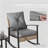Button Tufted Cushions With Patio Furniture Set, Rattan Rocking Chairs, Coffee Table-1590468324