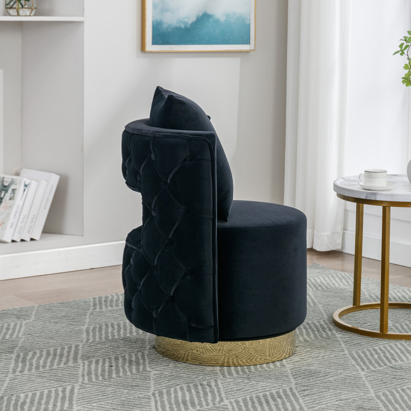 Everly Quinn Alphanso Upholstered Swivel Barrel Chair & Reviews | Wayfair