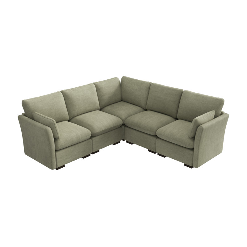 Modulaire modulaire 4 places, meubles de salon, Polyester vert doux