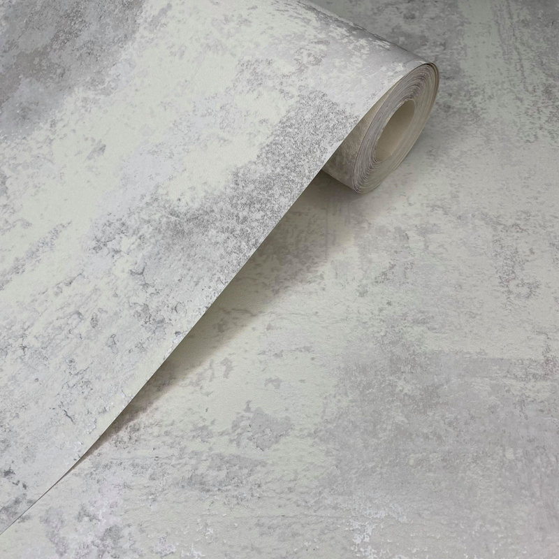 Sikorski 10m x 53cm 3D Embossed Metallic Finish Wallpaper Roll, White