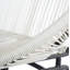 OUTDOOR PATIO WICKER LOVE SEAT, WHITE PE RATTAN & IRON FRAME, SET OF 1