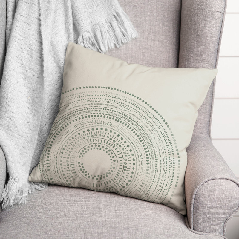 Abstract Outdoor Reversible Throw Pillow, White