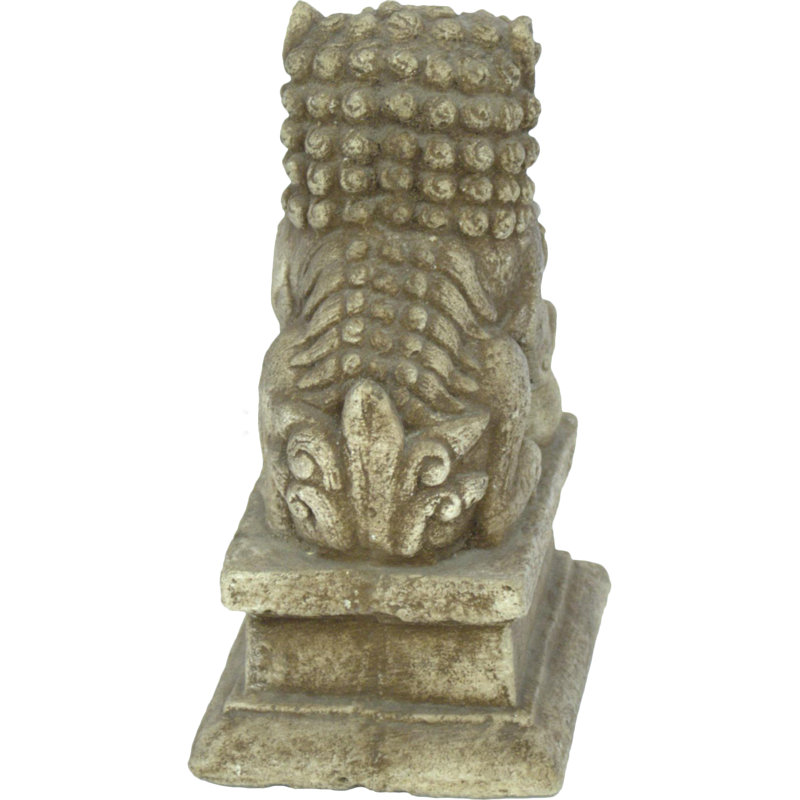 Statue de chien Temple Foo, Mousse anglaise, Droite