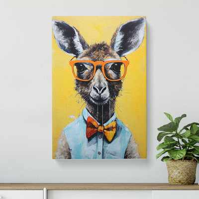 Kangaroo With Glasses - No Frame Print