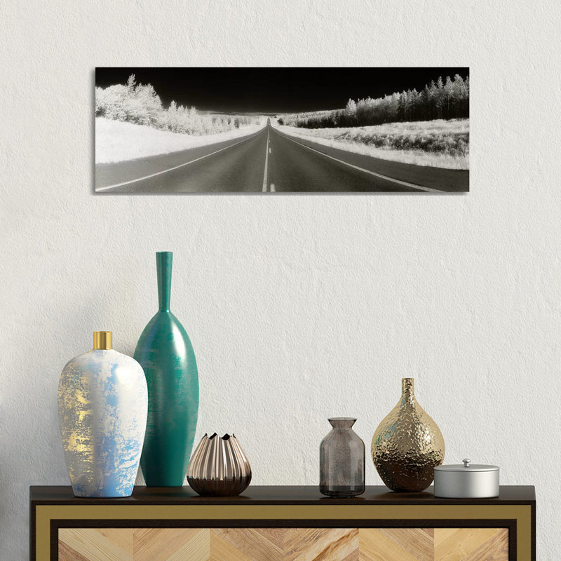 Long Road Ahead (Negative), Alaska Highway, Alaska, USA by Panoramic Images - Wrapped Canvas Panoramic Print