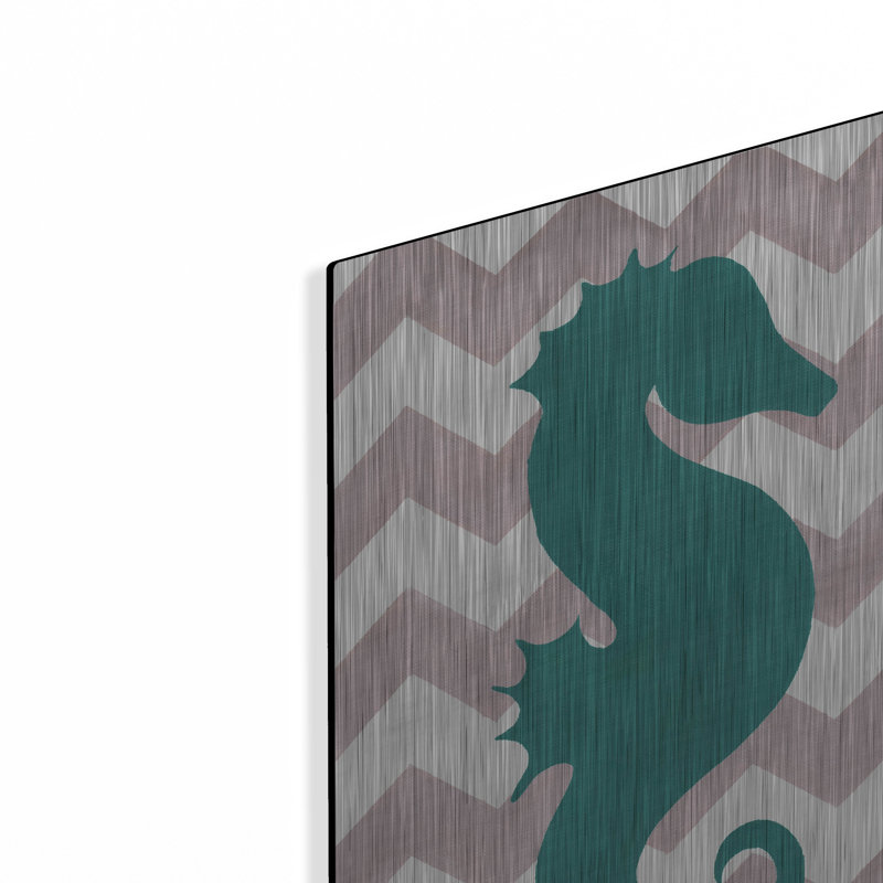 Rosecliff Heights «Seahorse» par Artpoptart, art mural en métal, H 16 po x l 12 po