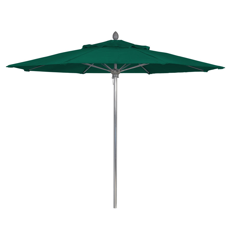 Parasol de marché 9 pi Prestige, Velours vert forêt, Blanc