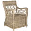 Fauteuil rembourré Modern Sephina - Fauteuil classique en rotin gris avec tissage en treillis ouvert pour la maison