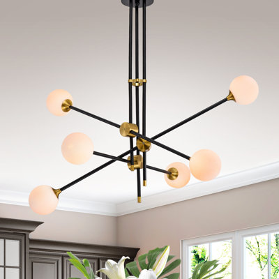Lustre linéaire moderne Spoutnik à 6 lumières Goebel