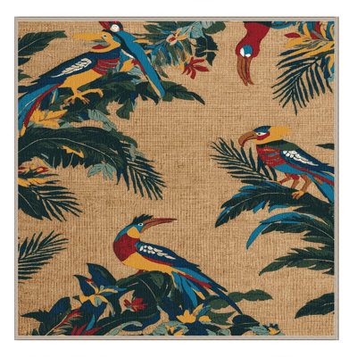  Washable Paradise Birds Hawaiian Area Rug