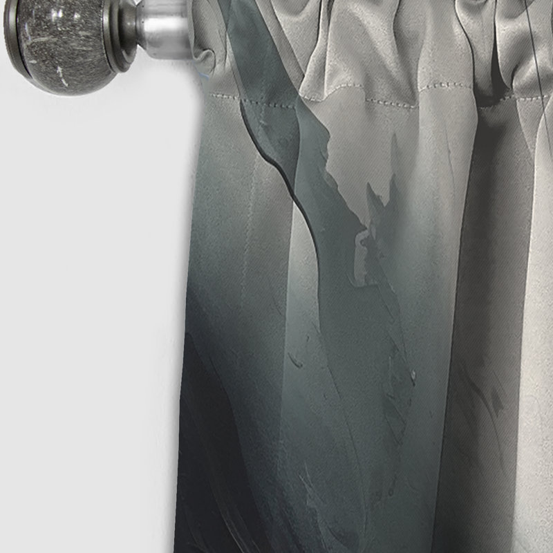 Abstracted Liquid Movements II - Liquid Ink Curtain - Blackout Abstract Curtain - 1 Panels, 52" W x 95" L