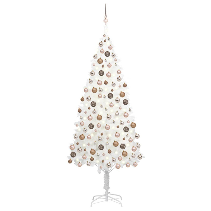 Artificial Christmas Tree with LEDs&Ball Set, 6.89ft H