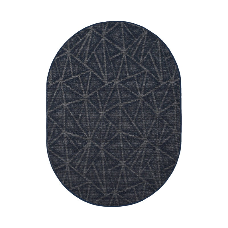 Tapis bleu marine Bowermaster, Ovale 3 pi x 5 pi