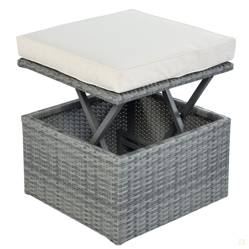 Méridienne d'extérieur avec lit escamotable, Beige