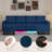 4-seater Linen Sectional Sofa With Smart Module-wireless Charging/usb/type-c/rgb Lights (blue)-126698673