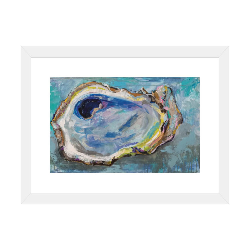 «Oyster Two» par Jeanette Vertentes, reproduction d'art sur toile tendue, H 32 po x l 48 po, Impression encadrée, Noir patiné