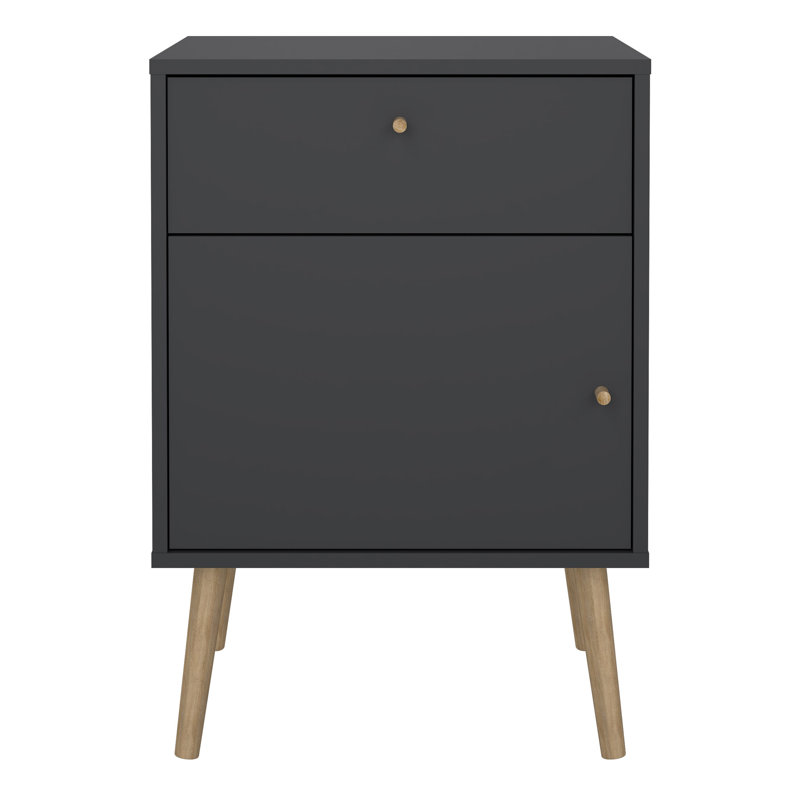 Arish 50.2cm W Bedside Table, Grey