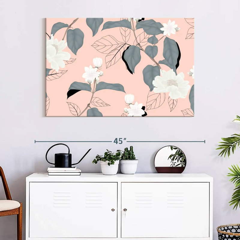 Jasmine On Pink, 26" H x 39" W