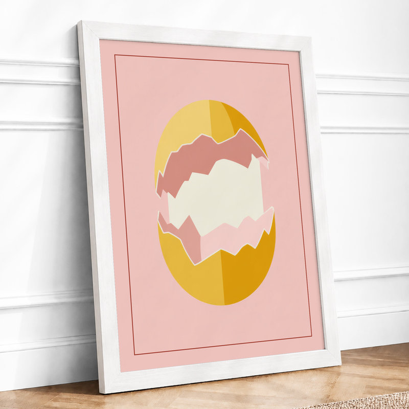 Cracked Egg Form Minimalist - Print, A4 - 29.7 x 21.0 cm, White