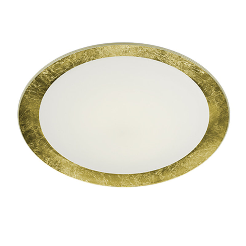 Plafonnier encastré simple à 1 lumière DEL, Or, H 4 po x L 20 po x P 20 po