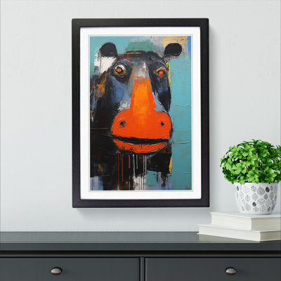 Hippo Expressionism Art - Framed Print