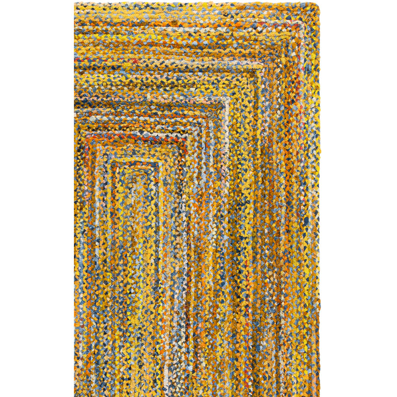 Braided Hand Woven Cotton Solid Color Indoor Rug, Square 6'
