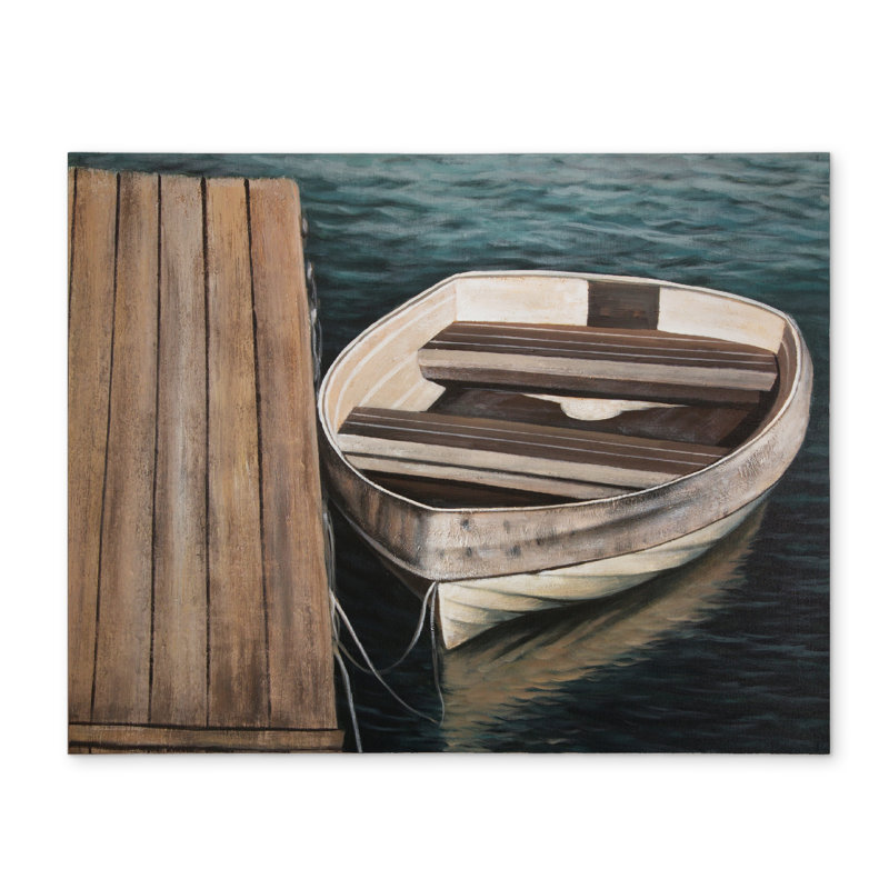 Bedroom Boat Blue Polyester Placemat - Rowboats Decor